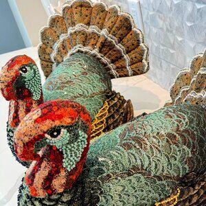 John Derian x Target Beaded Turkey Pillow (1) - New with Tags